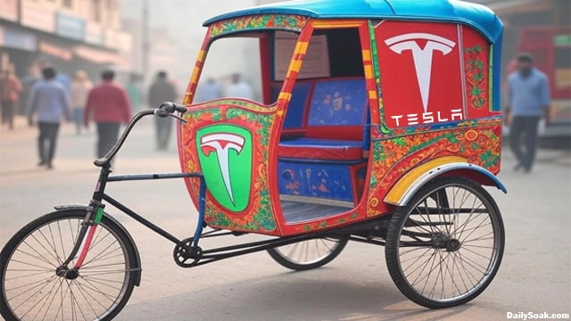 Elon Musk's new Tesla Rickshaw model.