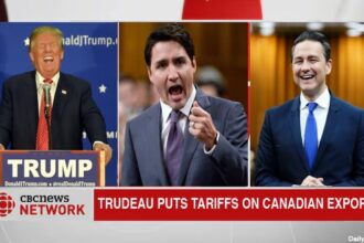 Justin Trudeau and Donald Trump on Canada tariffs.