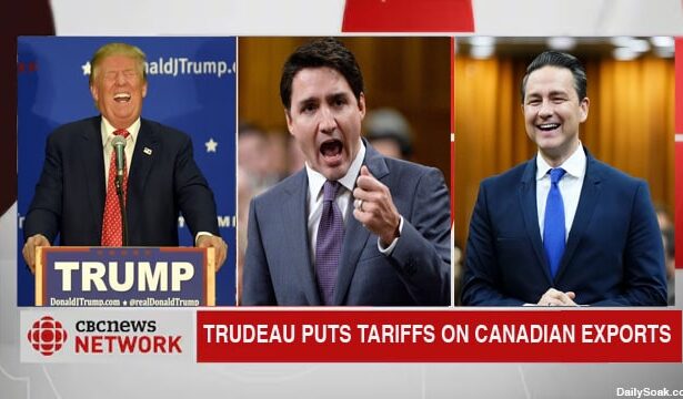 Justin Trudeau and Donald Trump on Canada tariffs.