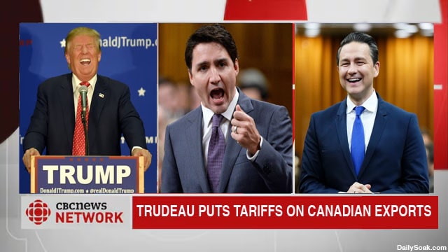 Justin Trudeau and Donald Trump on Canada tariffs.