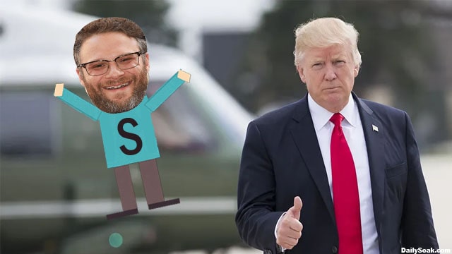 Donald Trump and Canada's Seth Rogen.