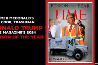 Donald Trump in his McDonald's uniform on the cover of TIME Magazine as Person of the Year.