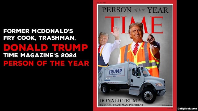 Donald Trump in his McDonald's uniform on the cover of TIME Magazine as Person of the Year.