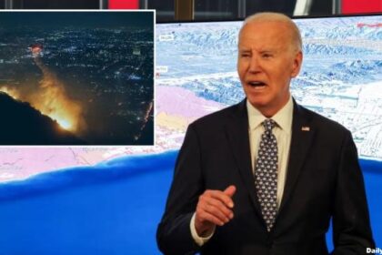 Joe Biden giving a speech on California wildfires.