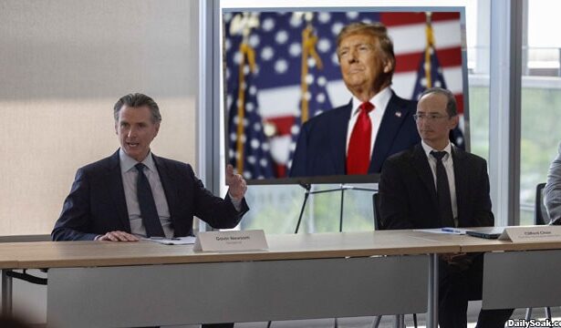 Gaving Newsom talking about Donald Trump's comment on California wildfires.