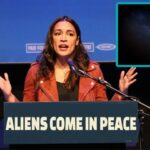 AOC giving a speech on illegal aliens.