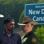 Two US ICE Immigration Border Patrol agents arresting an Indian illegal alien at the Canada border.