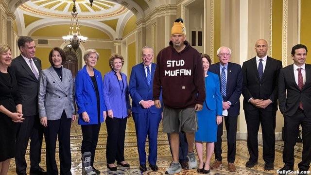 John Fetterman along with Senate Democrats.