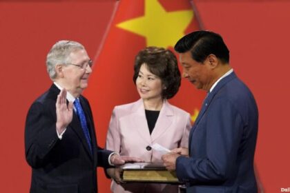 Mitch McConnell with his wife and China President Xi Jinping.