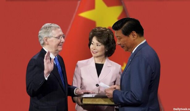 Mitch McConnell with his wife and China President Xi Jinping.