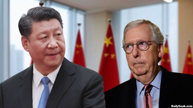 China's Xi Jinping with Mitch McConnell.