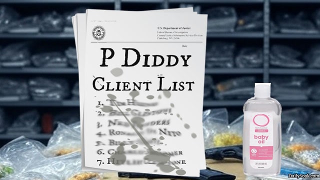 P Diddy client list papers covered in baby oil.