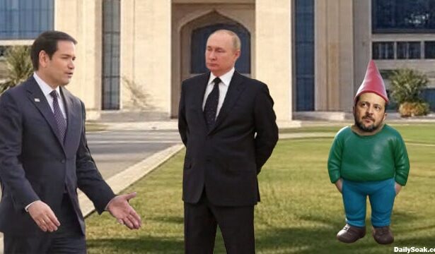 Volodymyr Zelensky, Vladimir Putin, and Marco Rubio in Saudi Arabia for Russia-Ukraine peace talks.