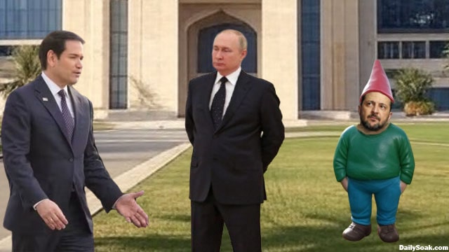 Volodymyr Zelensky, Vladimir Putin, and Marco Rubio in Saudi Arabia for Russia-Ukraine peace talks.