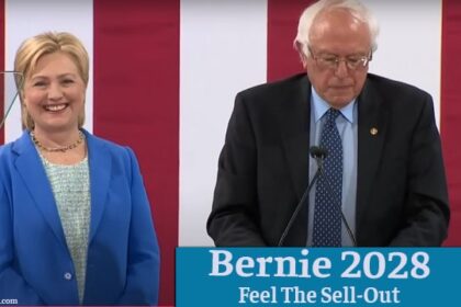 Bernie Sanders endorsing Hillary Clinton for president.