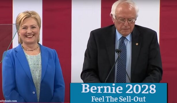 Bernie Sanders endorsing Hillary Clinton for president.