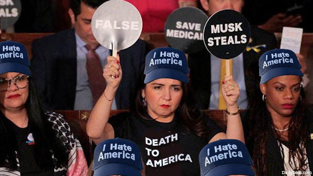 Democrats in Congress protesting Donald Trump's address.