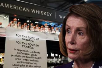 Nancy Pelosi speaking about the US alcohol in Canada.