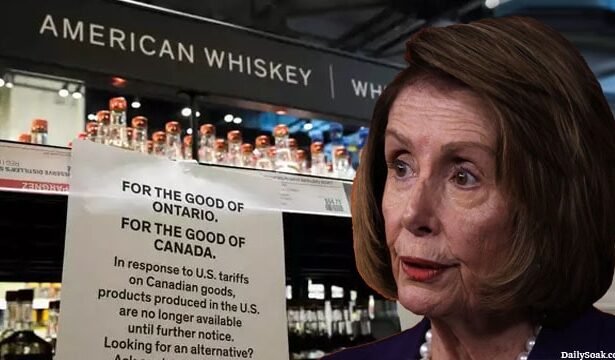 Nancy Pelosi speaking about the US alcohol in Canada.