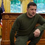 Volodymyr Zelensky inside of Donald Trump's White House searching for Hunter Biden's cocaine bag.