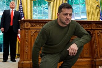 Volodymyr Zelensky inside of Donald Trump's White House searching for Hunter Biden's cocaine bag.