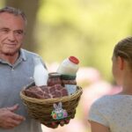 RFK Jr. giving his grandkid an Easter basket of steak, raw milk, and beef tallow.