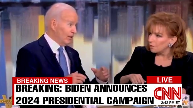 Joe Biden on The View announcing his presidential run.