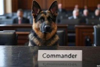 Joe Biden's dog Commander inside of Congress building.