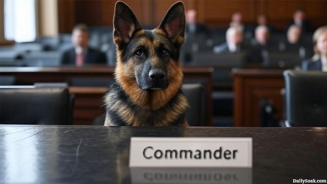 Joe Biden's dog Commander inside of Congress building.