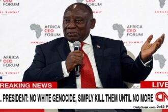 South African President speaking on the white Afrikaner genocide.