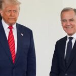 Donald Trump with Chinese spy Mark carney at White House.