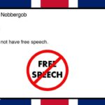 Facebook post by British man saying UK does not have free speech.
