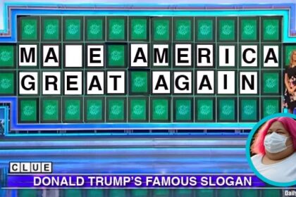 Wheel of Fortune contestant trying to solve final puzzle.