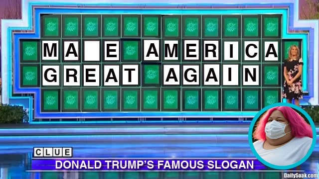 Wheel of Fortune contestant trying to solve final puzzle.
