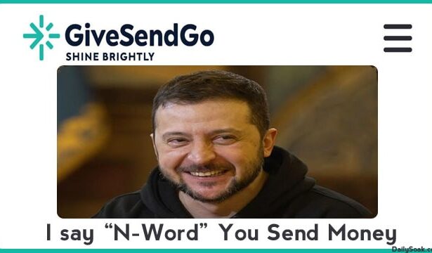 Volodymyr Zelensky asking for donations.