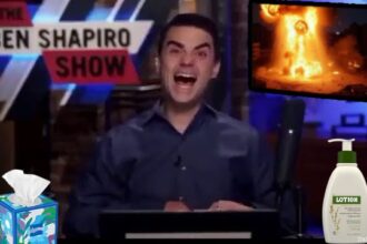 Ben Shapiro laughing as he watches Iran getting bombed.