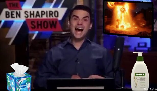 Ben Shapiro laughing as he watches Iran getting bombed.