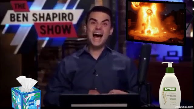 Ben Shapiro laughing as he watches Iran getting bombed.