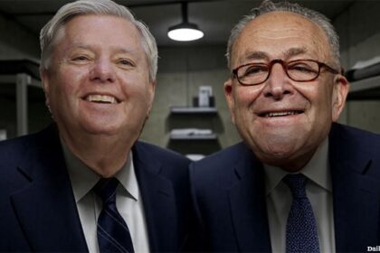 Congress members hiding inside of a nuclear bunker during World War 3.