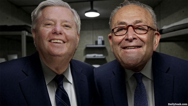 Congress members hiding inside of a nuclear bunker during World War 3.