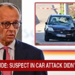 German Chancellor Friedrich Merz giving a speech on terrorist car attacks.