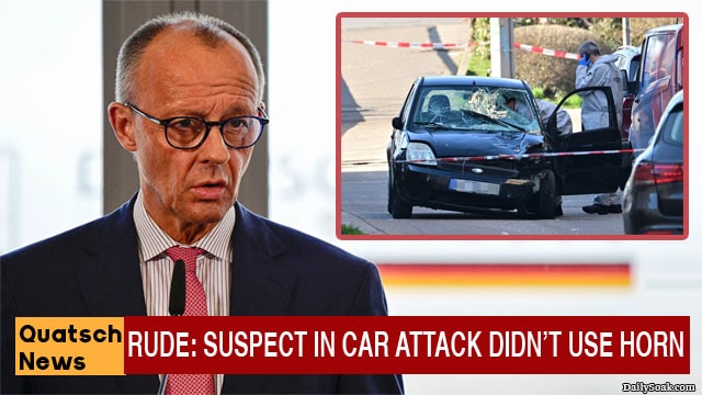 German Chancellor Friedrich Merz giving a speech on terrorist car attacks.