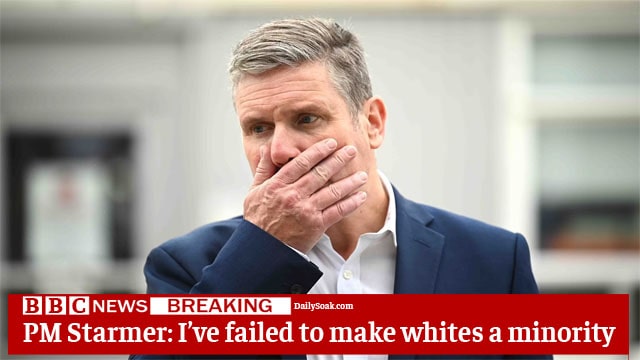 UK Prime Minister Keir Starmer giving a news conference.