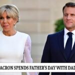 France President Emmanuel Macron with wife Brigitte on Father's Day.