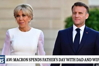 France President Emmanuel Macron with wife Brigitte on Father's Day.