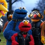 Sesame Street Pride Month episode showing the Muppets wearing leather outfits.