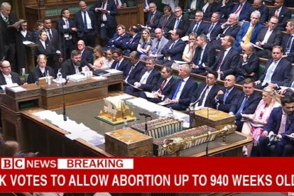 UK House of Commons voting on abortion.