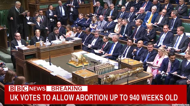 UK House of Commons voting on abortion.