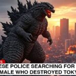 Fake CNN story showing Godzilla destroying Tokyo, Japan.