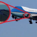 Keir Starmer on the outside of Donald Trump's Air Force One plane.